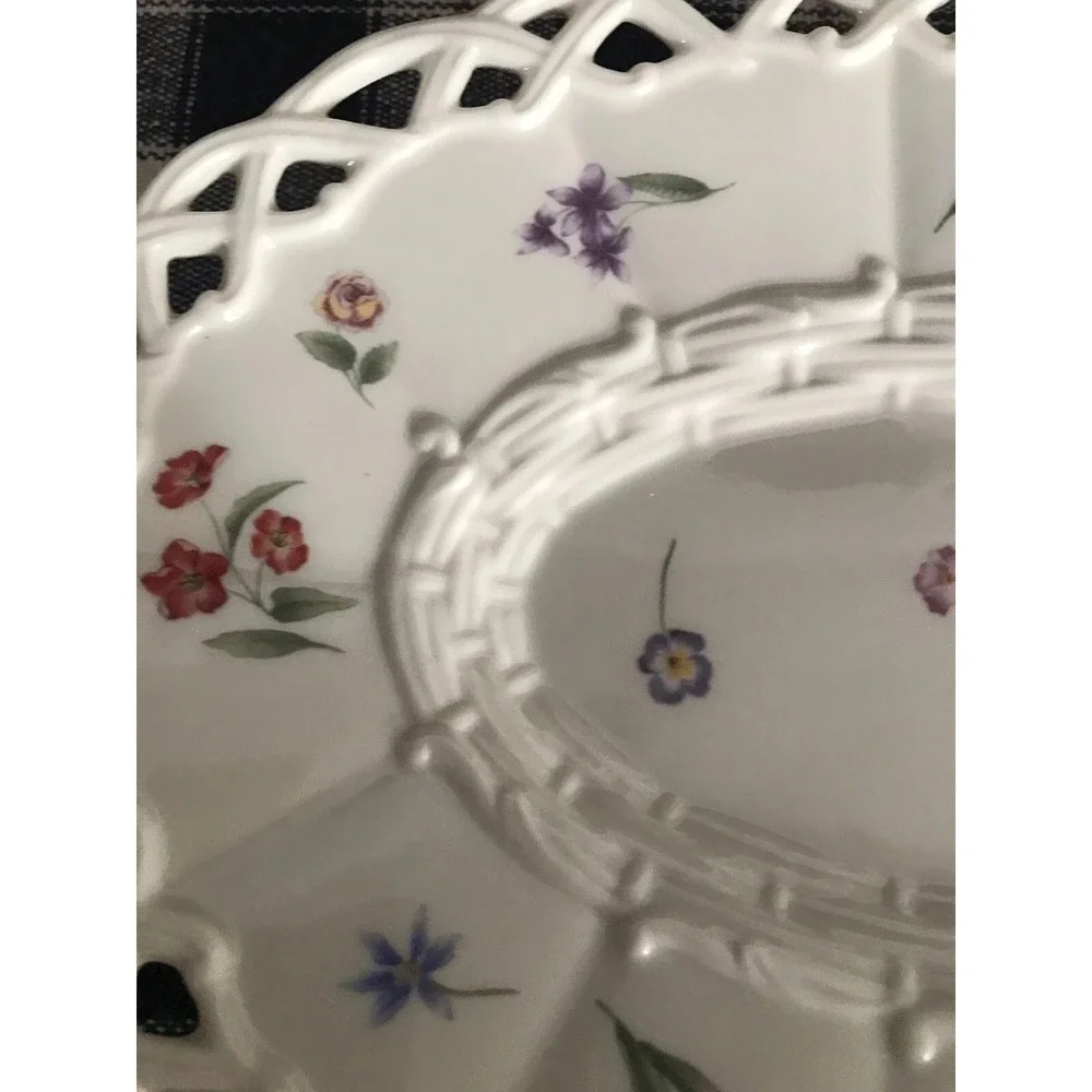 Lenox Posey Basket Vanity Serving Tray Open Weave 10